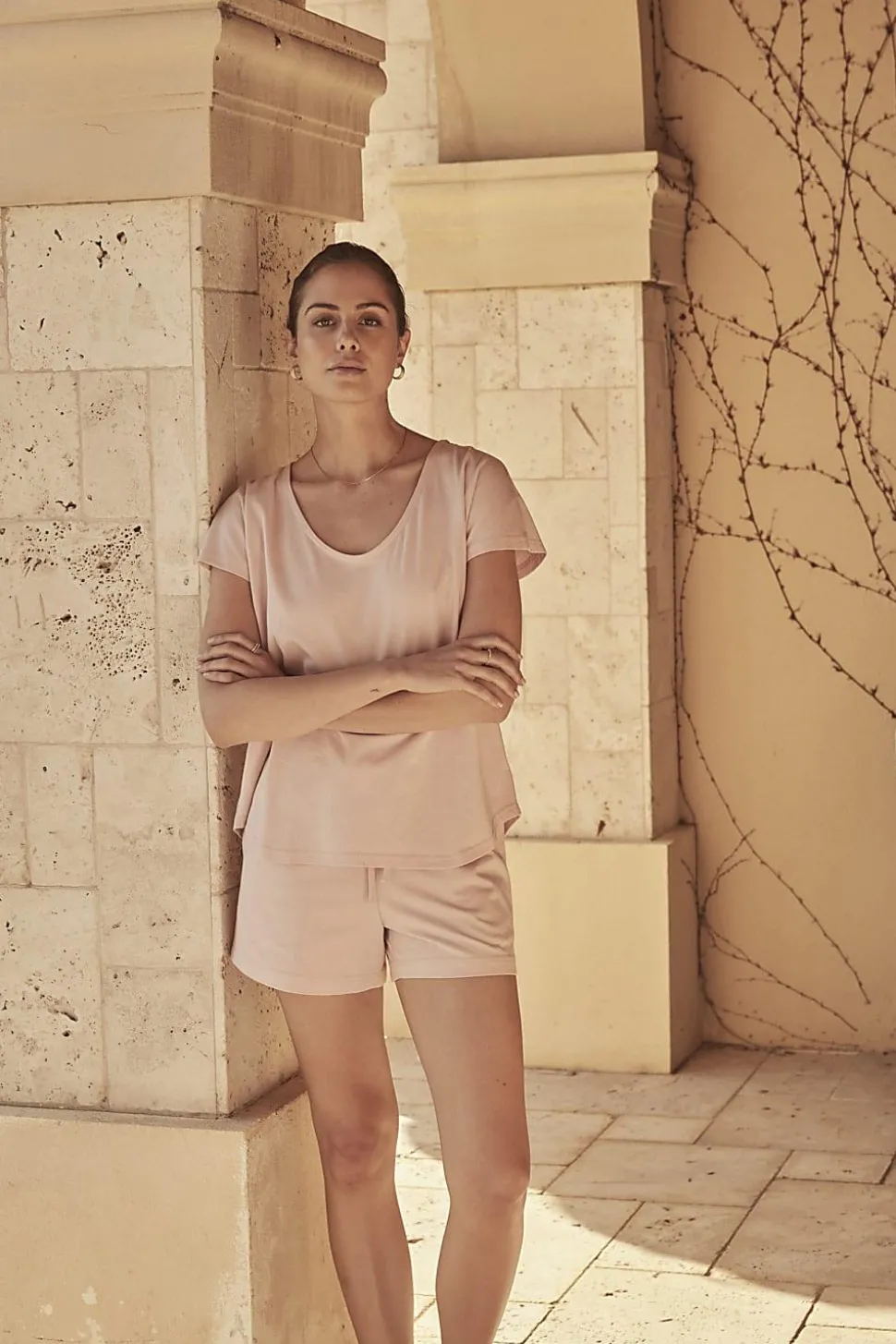 Mona Pink Bamboo Short PJ