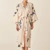 Nakita Butterfly Silky Satin Robe