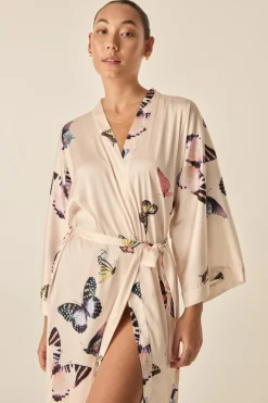 Nakita Butterfly Silky Satin Robe