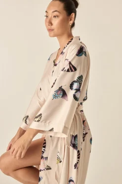 Nakita Butterfly Silky Satin Robe
