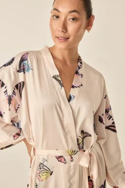 Nakita Butterfly Silky Satin Robe