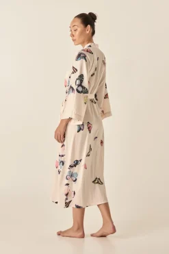 Nakita Butterfly Silky Satin Robe