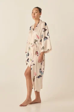 Nakita Butterfly Silky Satin Robe