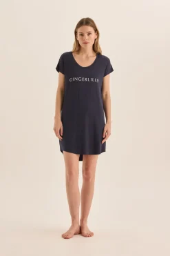 Nova Navy Bamboo Tee Nightie