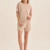 Olivia Beige Waffle Short Set