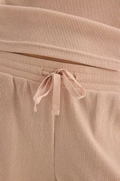 Olivia Beige Waffle Short Set