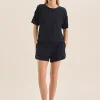 Olivia Navy Waffle Short Set