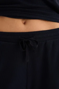 Olivia Navy Waffle Short Set
