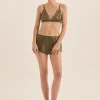 Opal Olive Pure Silk Bra and Short Set