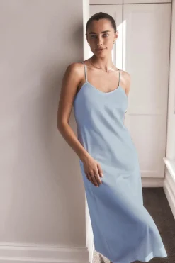 Petra Blue Linen Dress