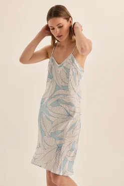 Remy White Blue Satin Nightie