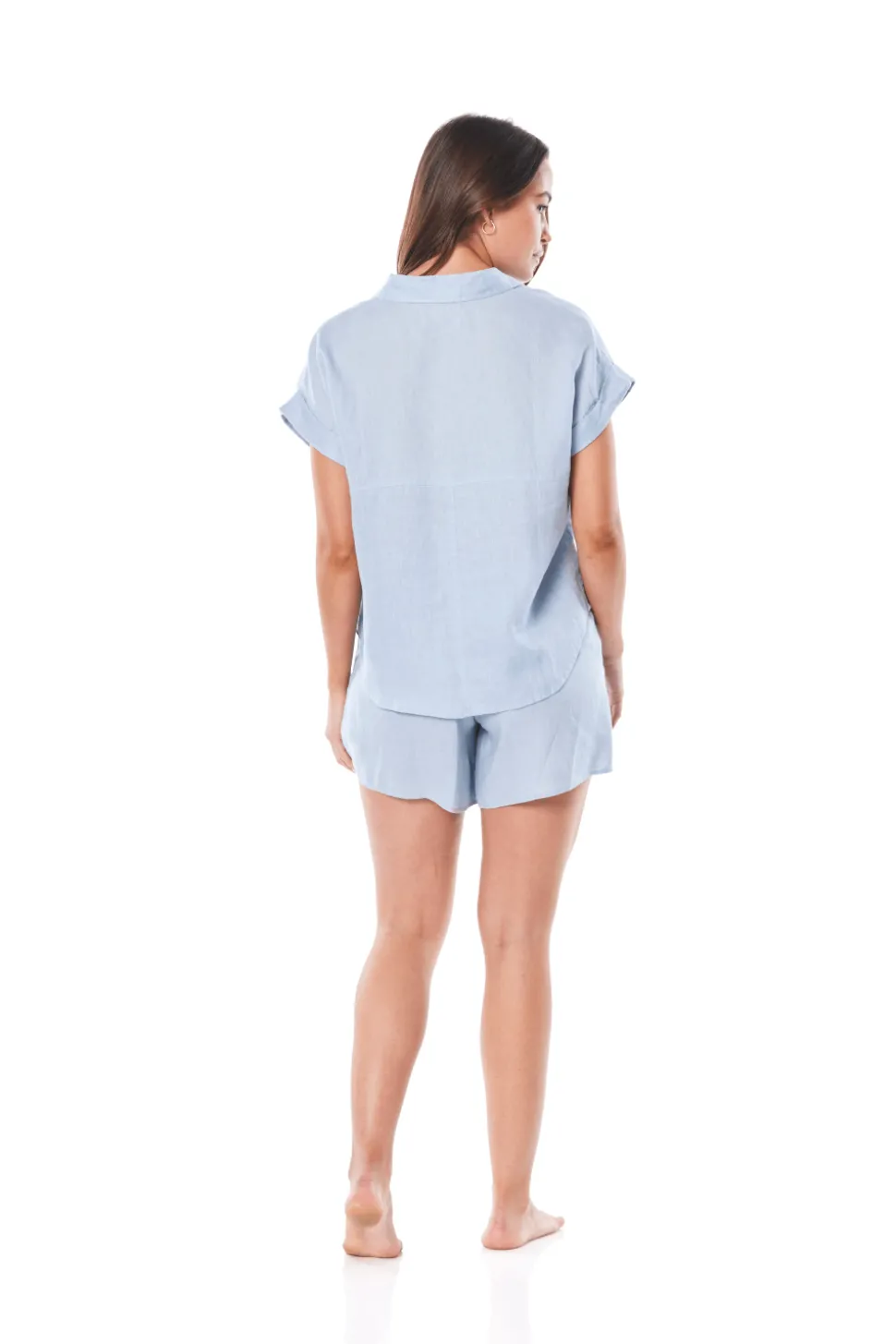 Renata Blue Linen Short Set