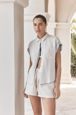 Robina Stripe Linen Short Set
