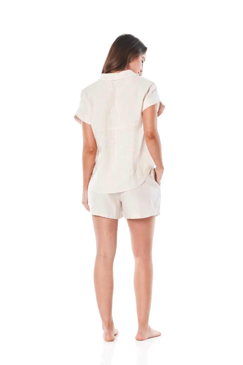 Robina Stripe Linen Short Set