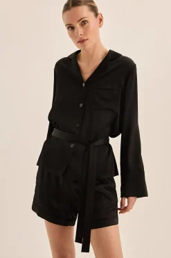 Sapphire Black Pure Silk PJ Set