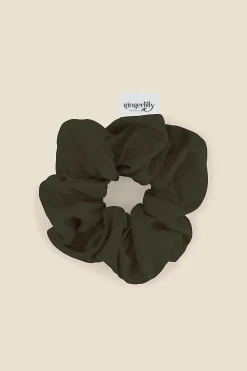Serene Pure Silk Olive Scrunchie
