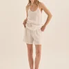 Sofia White Linen Cami and Short Set