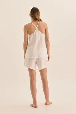 Sofia White Linen Cami and Short Set