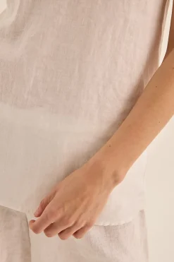 Sofia White Linen Cami and Short Set