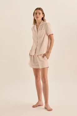 Sonia Pink Satin Short PJ Set