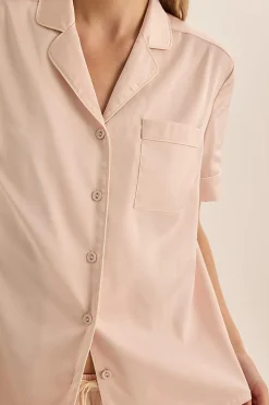 Sonia Pink Satin Short PJ Set