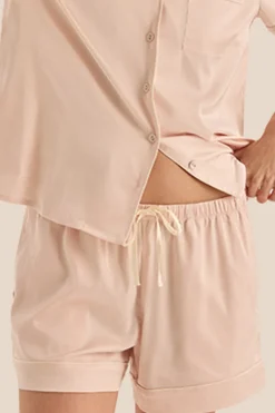 Sonia Pink Satin Short PJ Set