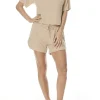 Soraya Sand Waffle Short Set