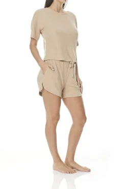 Soraya Sand Waffle Short Set