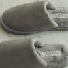 St Moritz Mock Suede Slipper Grey