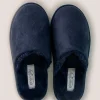 St Moritz Mock Suede Slipper Navy