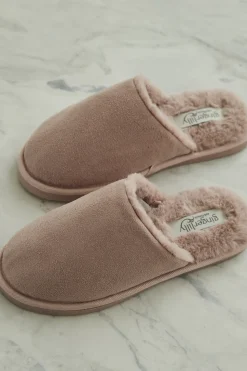 St Moritz Mock Suede Slipper Pink