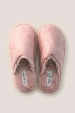 St Moritz Mock Suede Slipper Pink