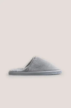 St Moritz Mock Suede Slipper Grey