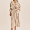 Sunny Natural Stripe Linen Robe