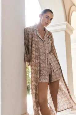 Suri Cotton Coffee Zig Zag Robe
