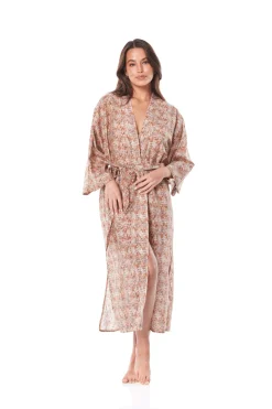 Suri Cotton Coffee Zig Zag Robe