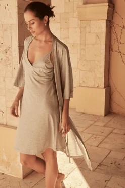 Tavia Grey Bamboo Robe