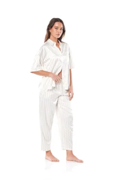 Ursula Ivory Cream Stripe PJ