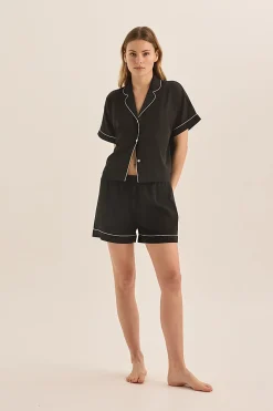 Venus Black And Ivory Short PJ