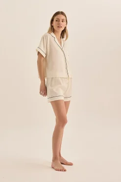 Venus Ivory And Black Short PJ
