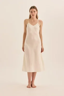 Yana Satin Ivory Slip Dress