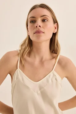 Yana Satin Ivory Slip Dress
