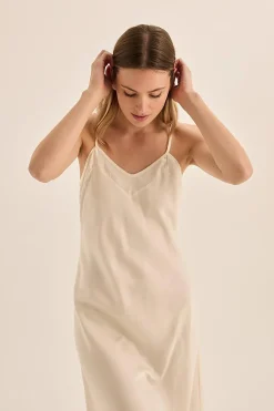 Yana Satin Ivory Slip Dress